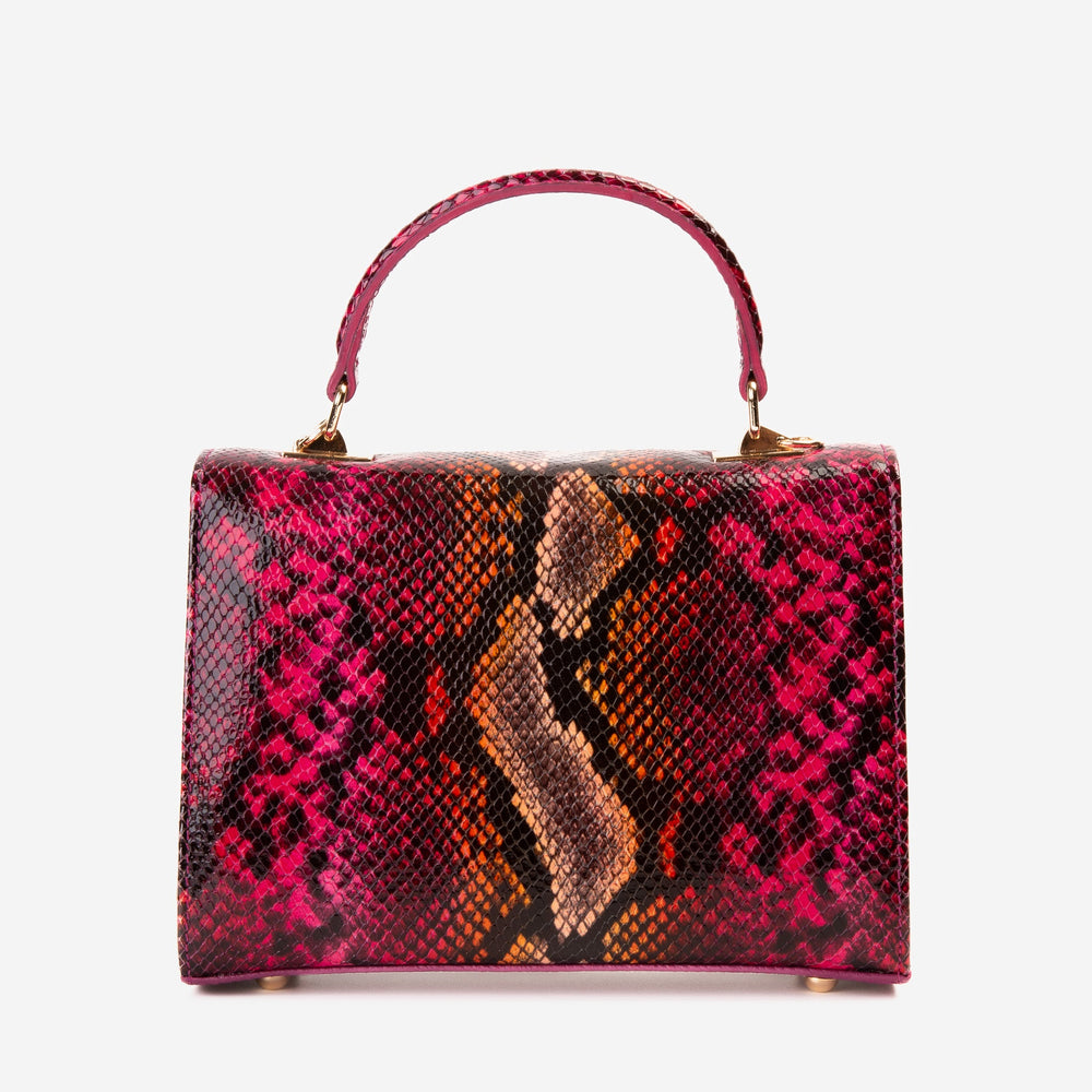 The Burano Fuchsia Leather Handbag - Vinci Leather
