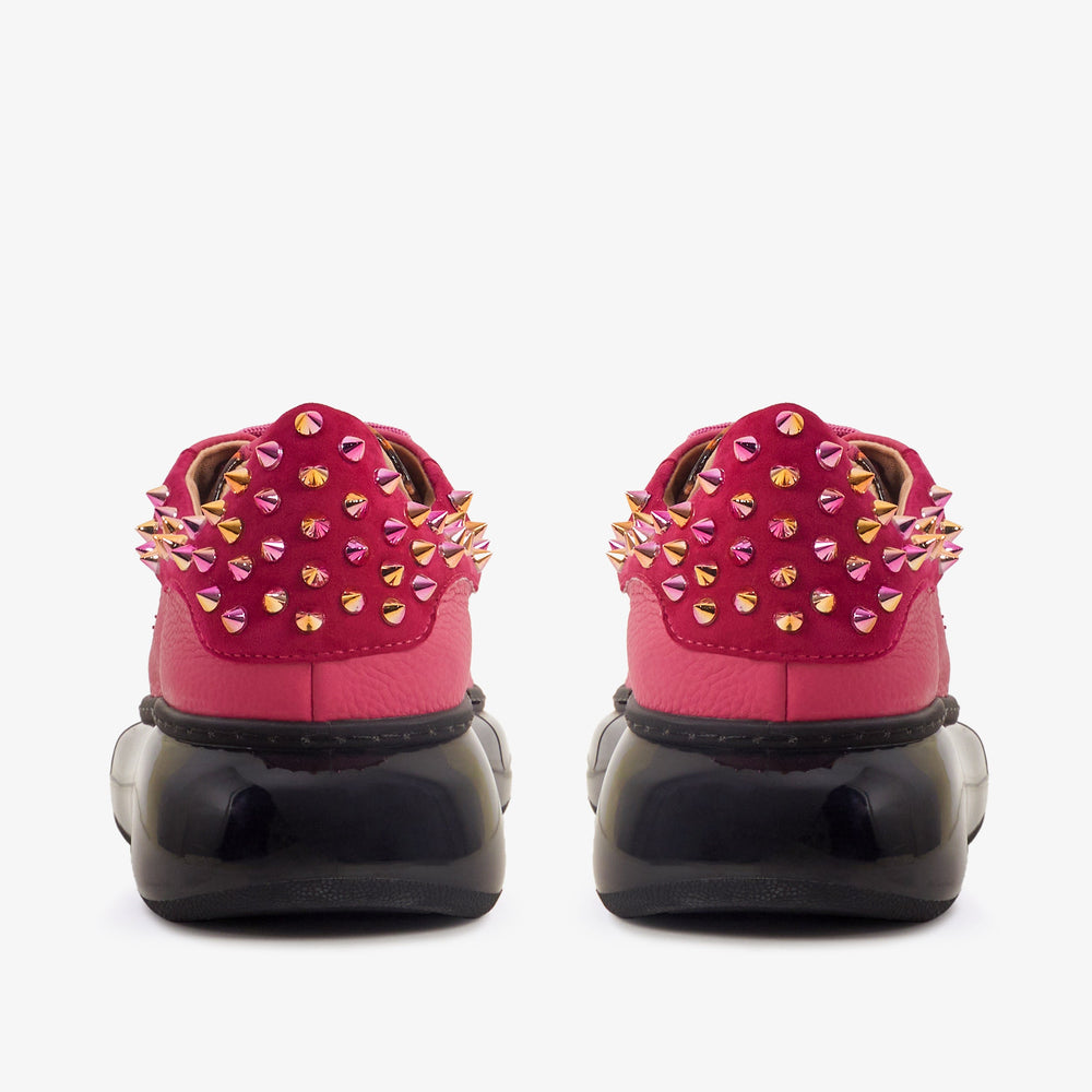 The Venezia Fuchsia Leather Sneaker - Vinci Leather