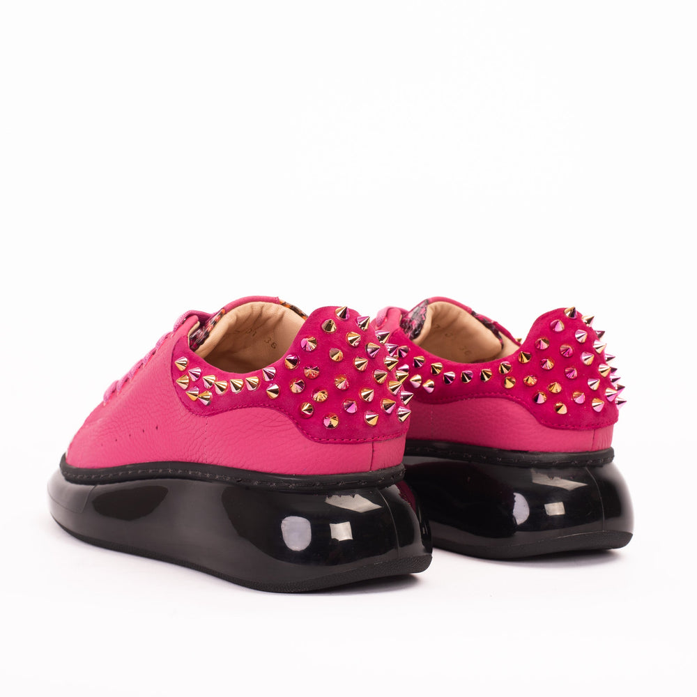The Venezia Fuchsia Leather Sneaker - Vinci Leather
