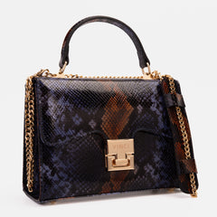 The Venezia Navy Blue Leather Snk Handbag - Vinci Leather