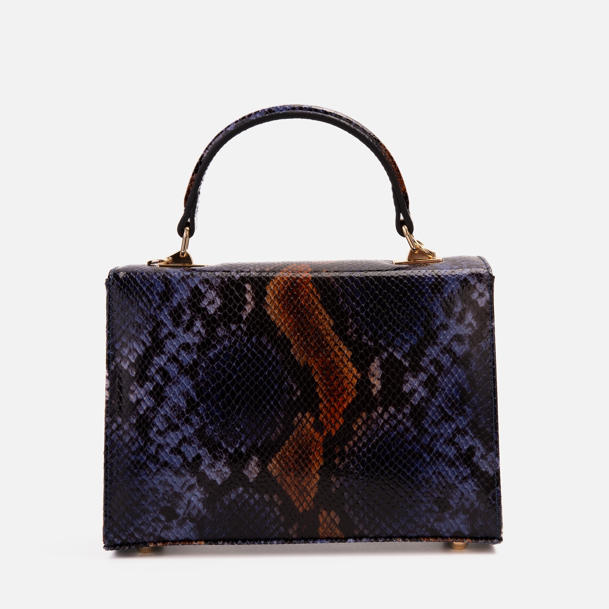 The Venezia Navy Blue Leather Snk Handbag - Vinci Leather