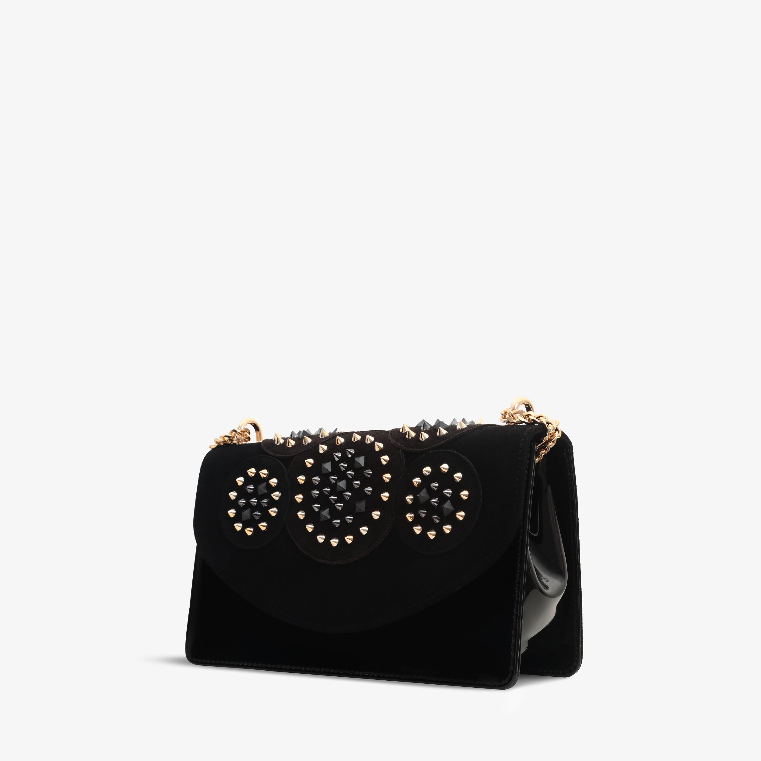 The Infanta Black Spike Leather Handbag - Vinci Leather