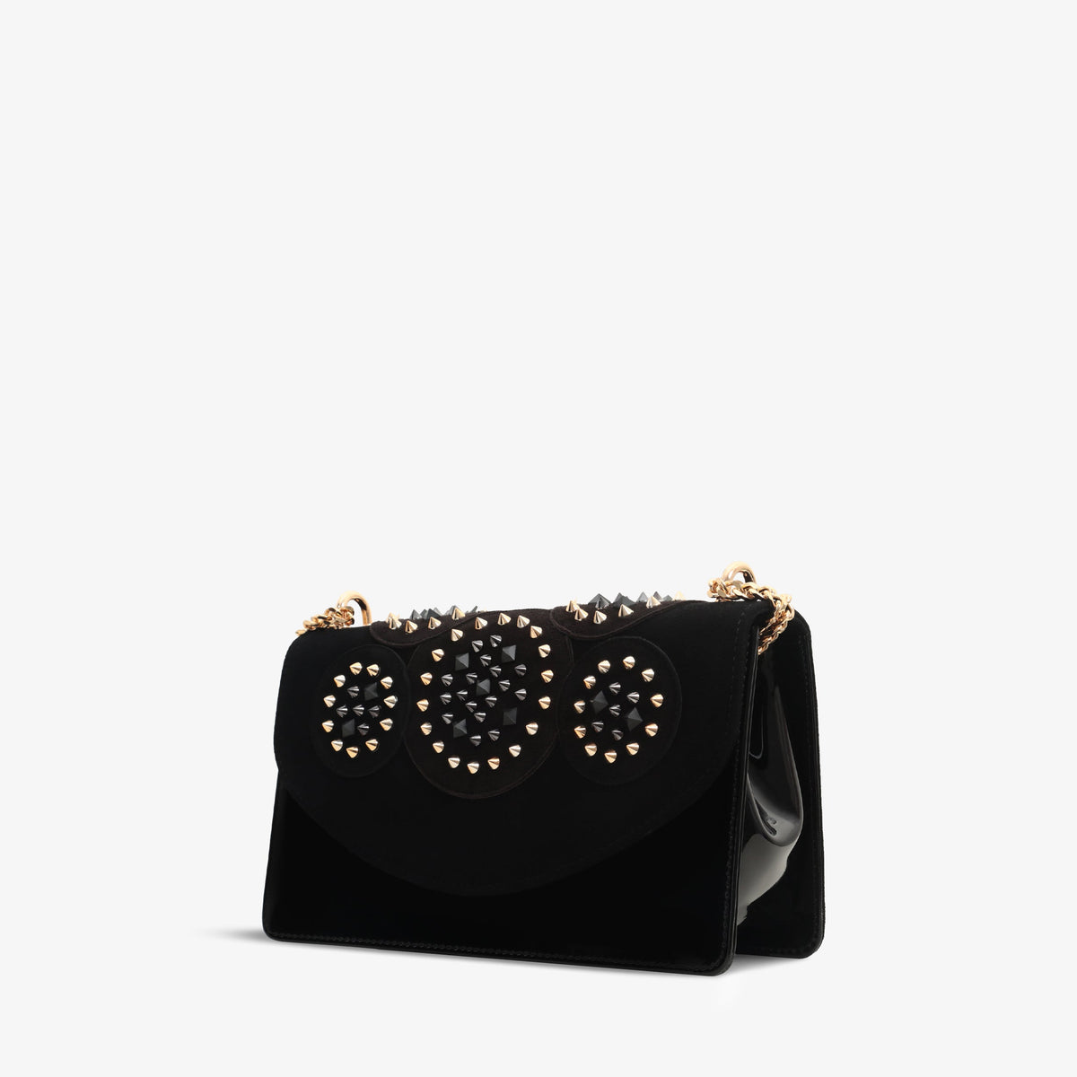 The Infanta Black Spike Leather Handbag - Vinci Leather