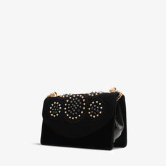 The Infanta Black Spike Leather Handbag - Vinci Leather