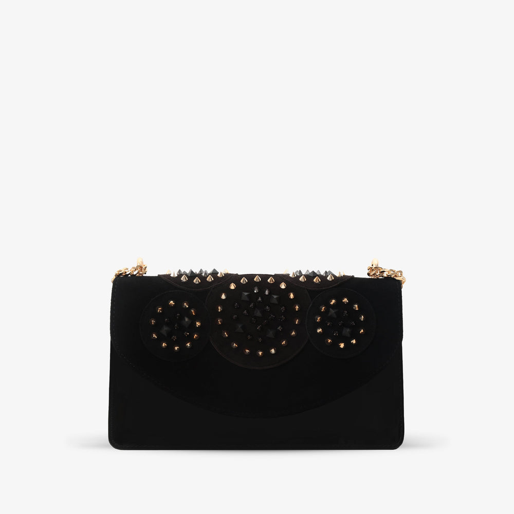 The Infanta Black Spike Leather Handbag - Vinci Leather