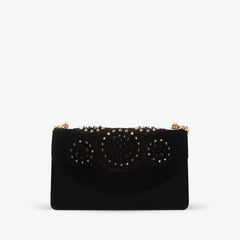 The Infanta Black Spike Leather Handbag - Vinci Leather