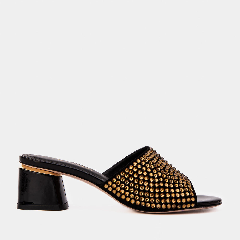 The Ailano Gold Glitter Leather Sandal - Vinci Leather