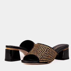 The Ailano Gold Glitter Leather Sandal - Vinci Leather