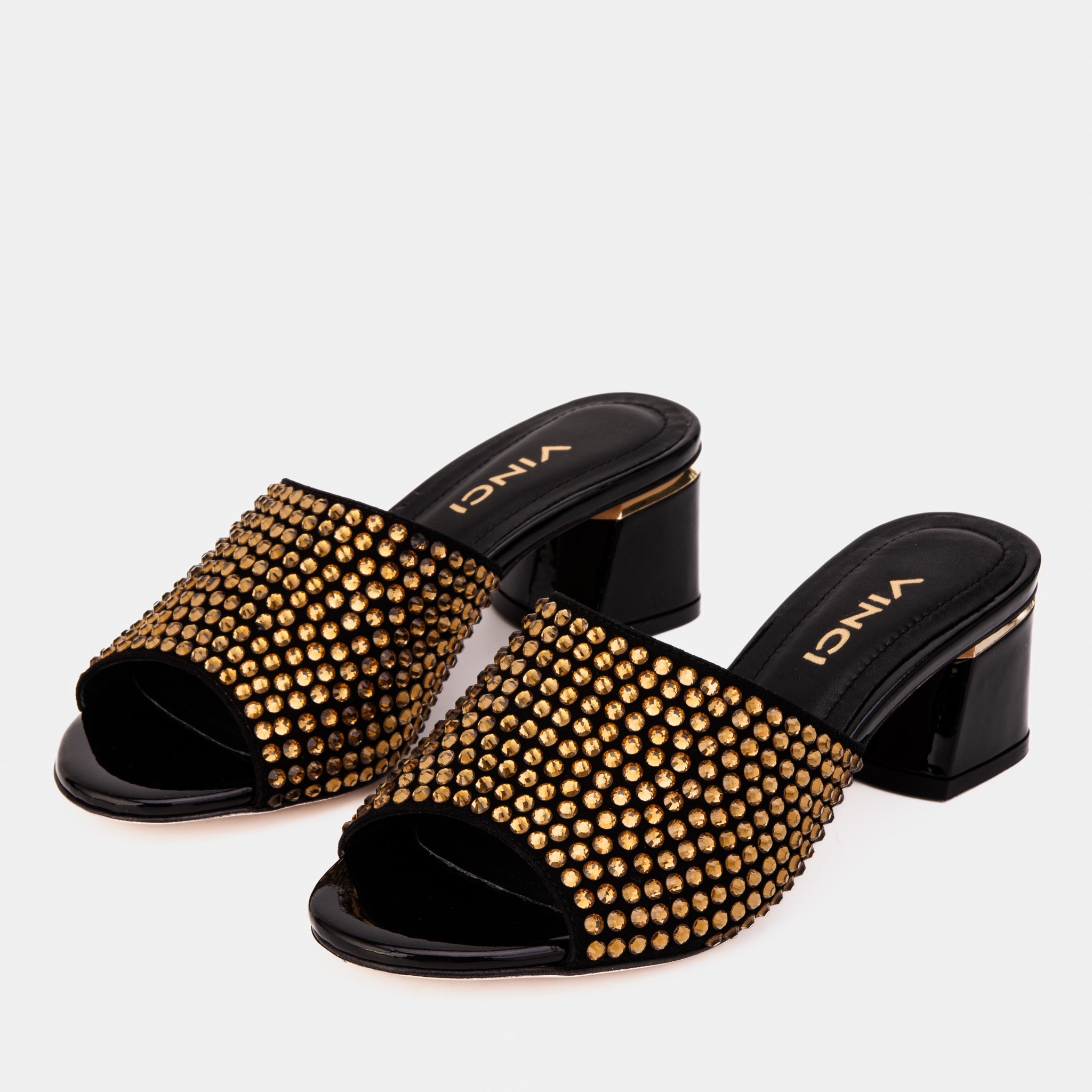 The Ailano Gold Glitter Leather Sandal - Vinci Leather