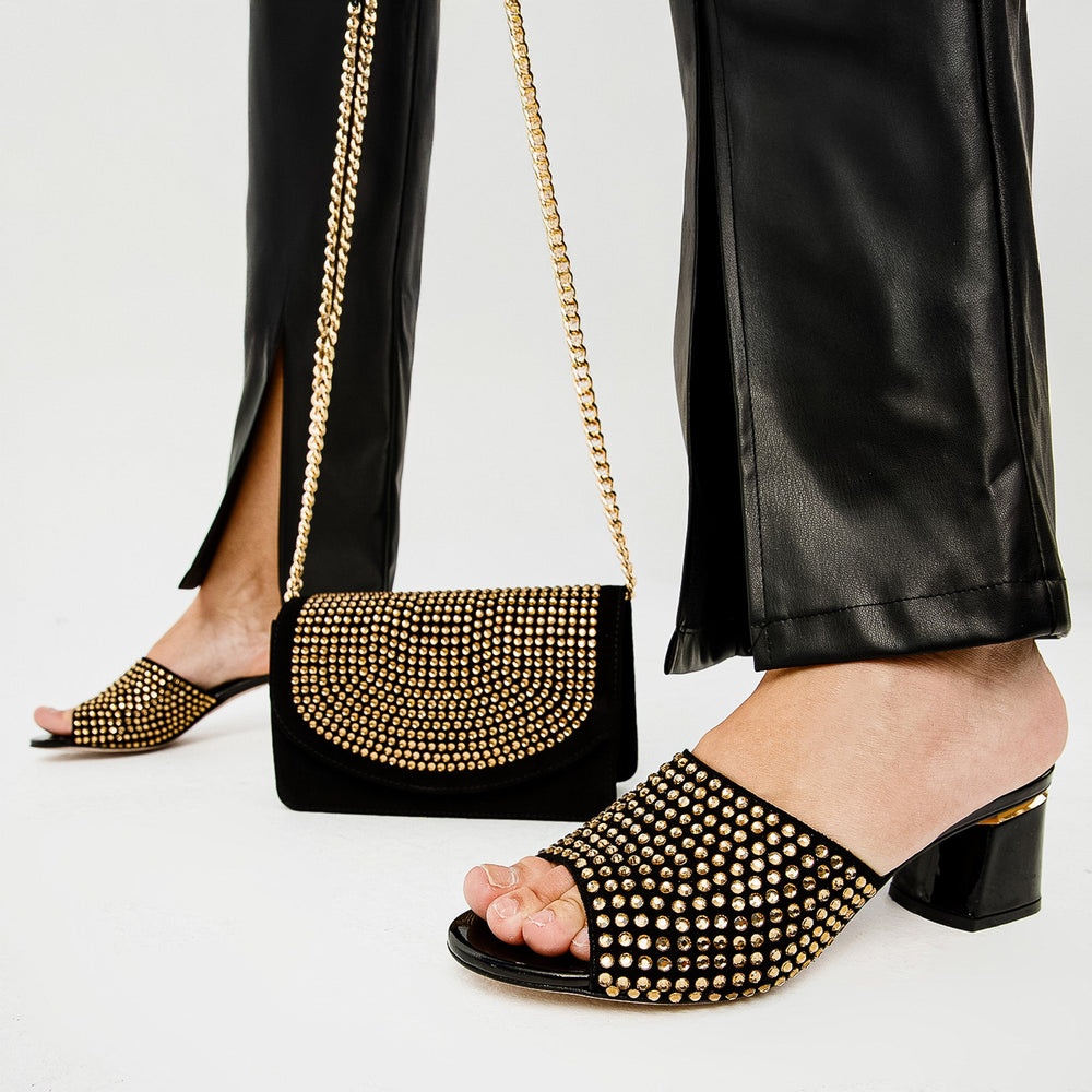 The Ailano Gold Glitter Leather Sandal - Vinci Leather