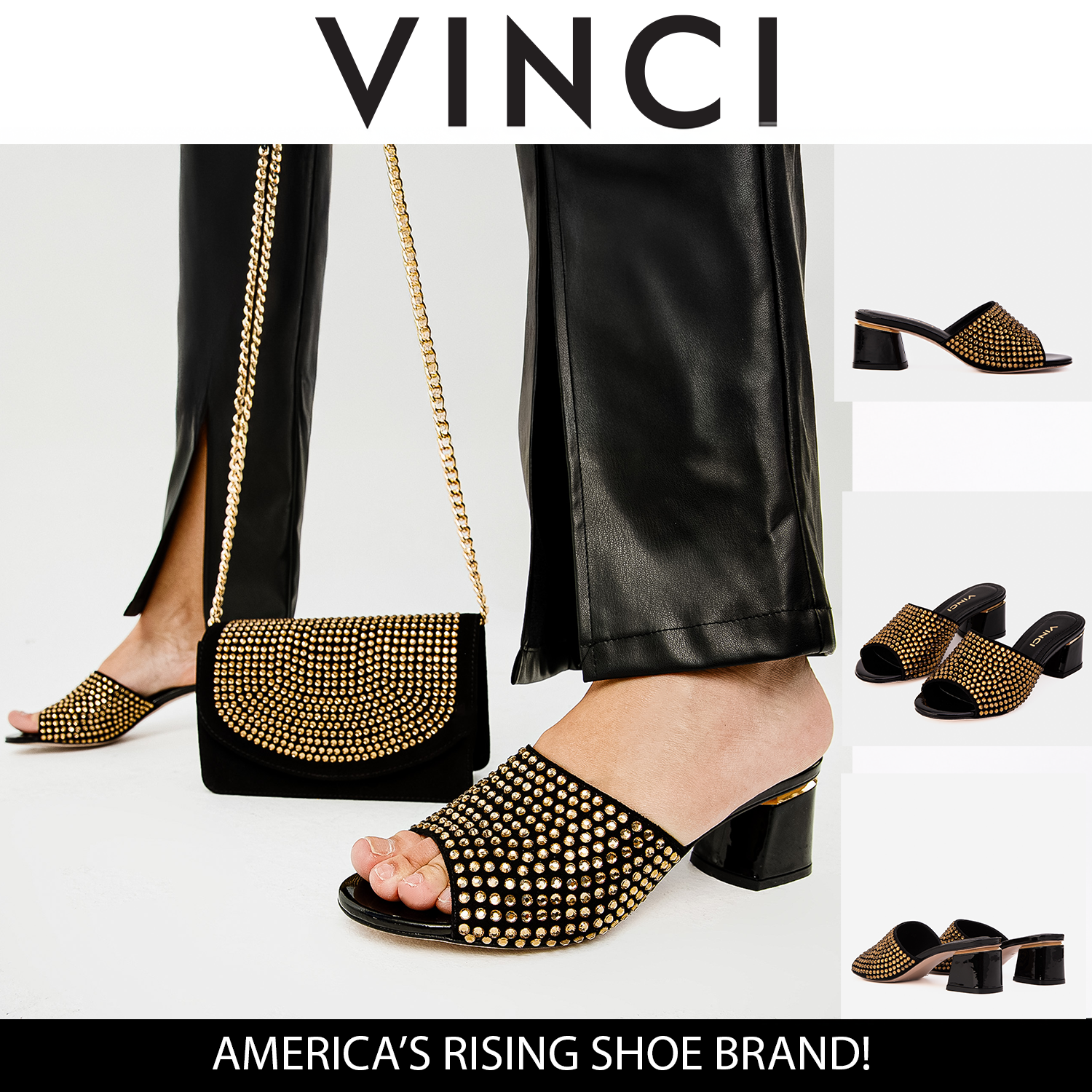 The Ailano Gold Glitter Leather Sandal - Vinci Leather