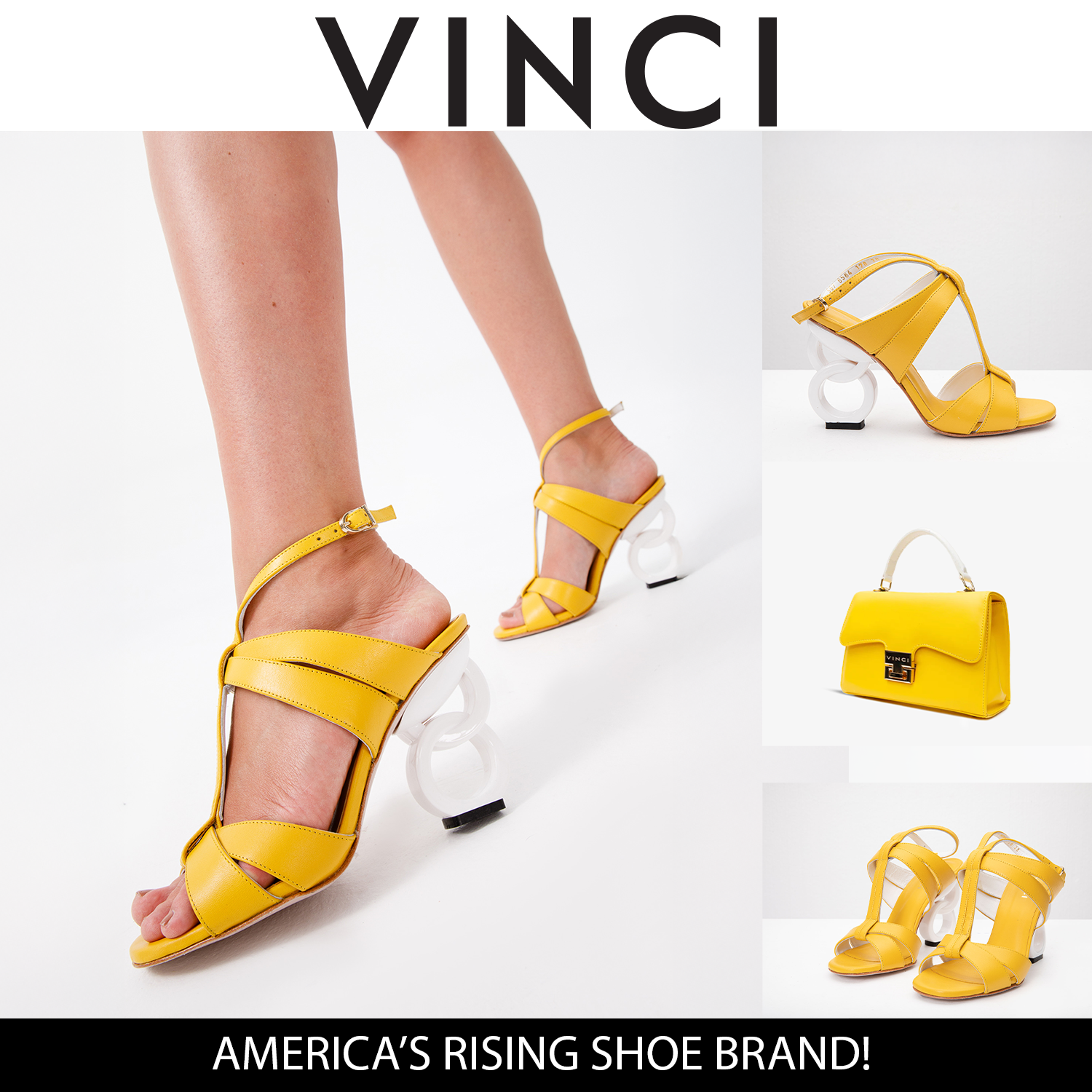 The Duffryn Yellow T-Strap Leather Sandal - Vinci Leather