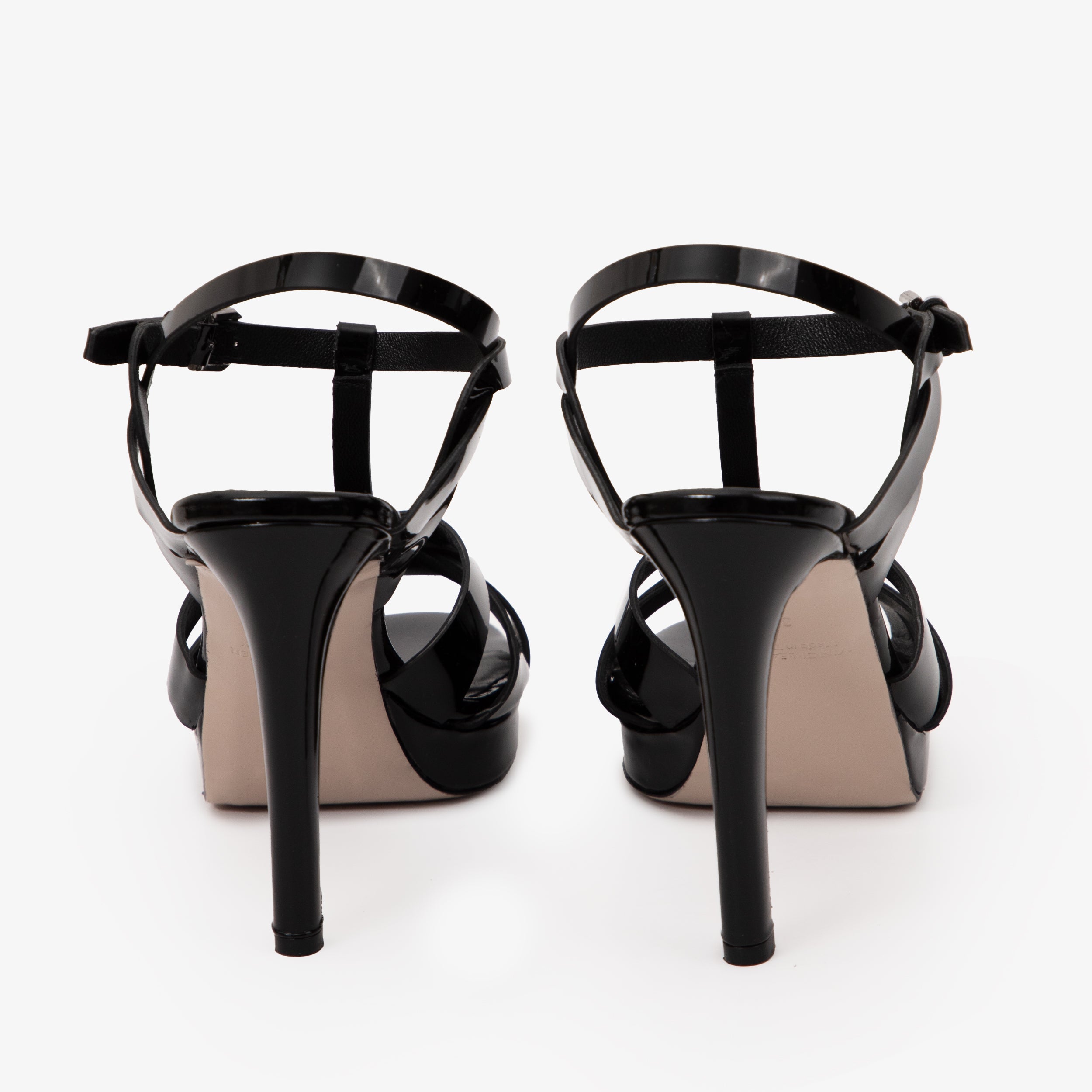 The Parisian Black Patent Leather T-Strap Platform Heel Sandal - Vinci Leather