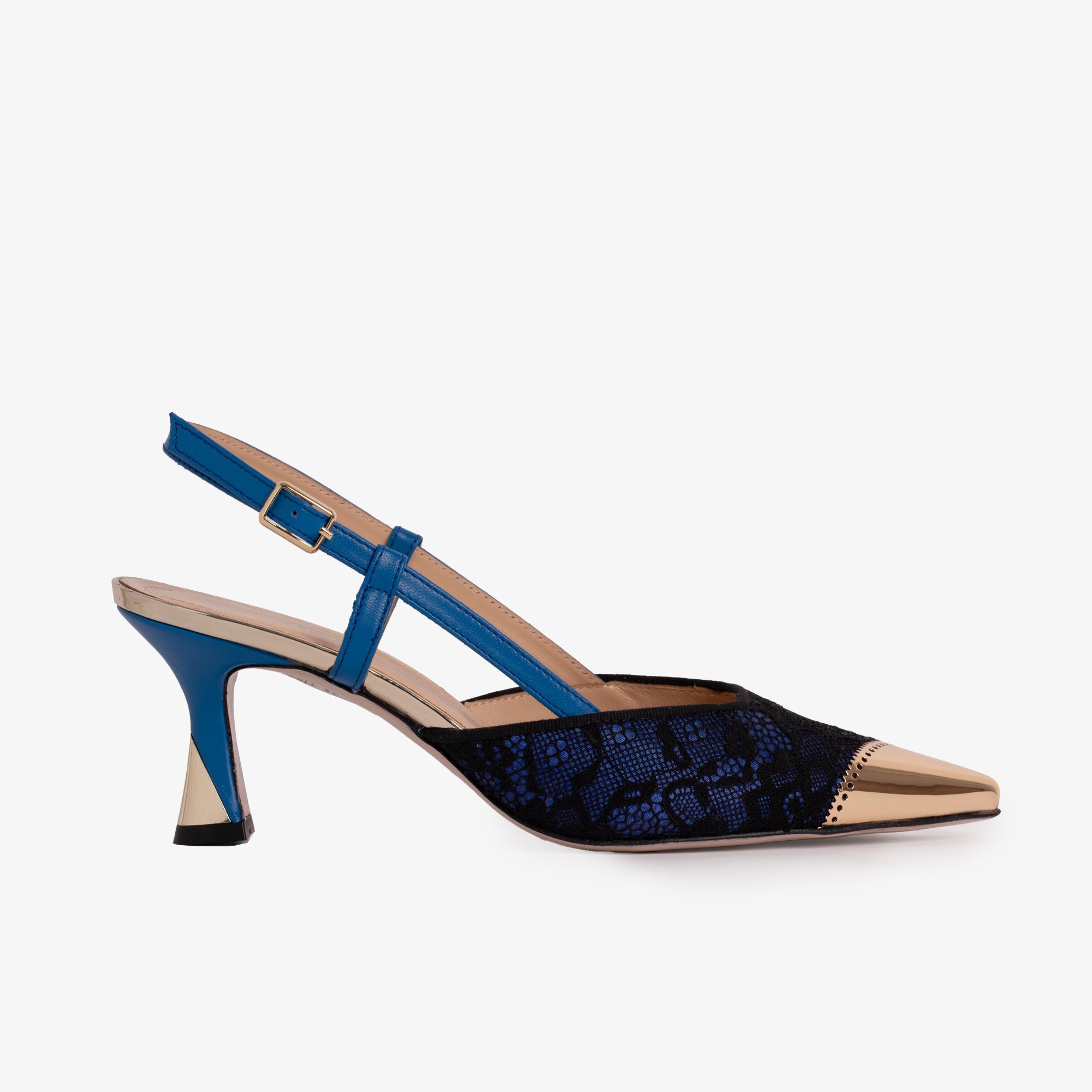 The Bali Sax Blue Leather Slingback Sandal - Vinci Leather