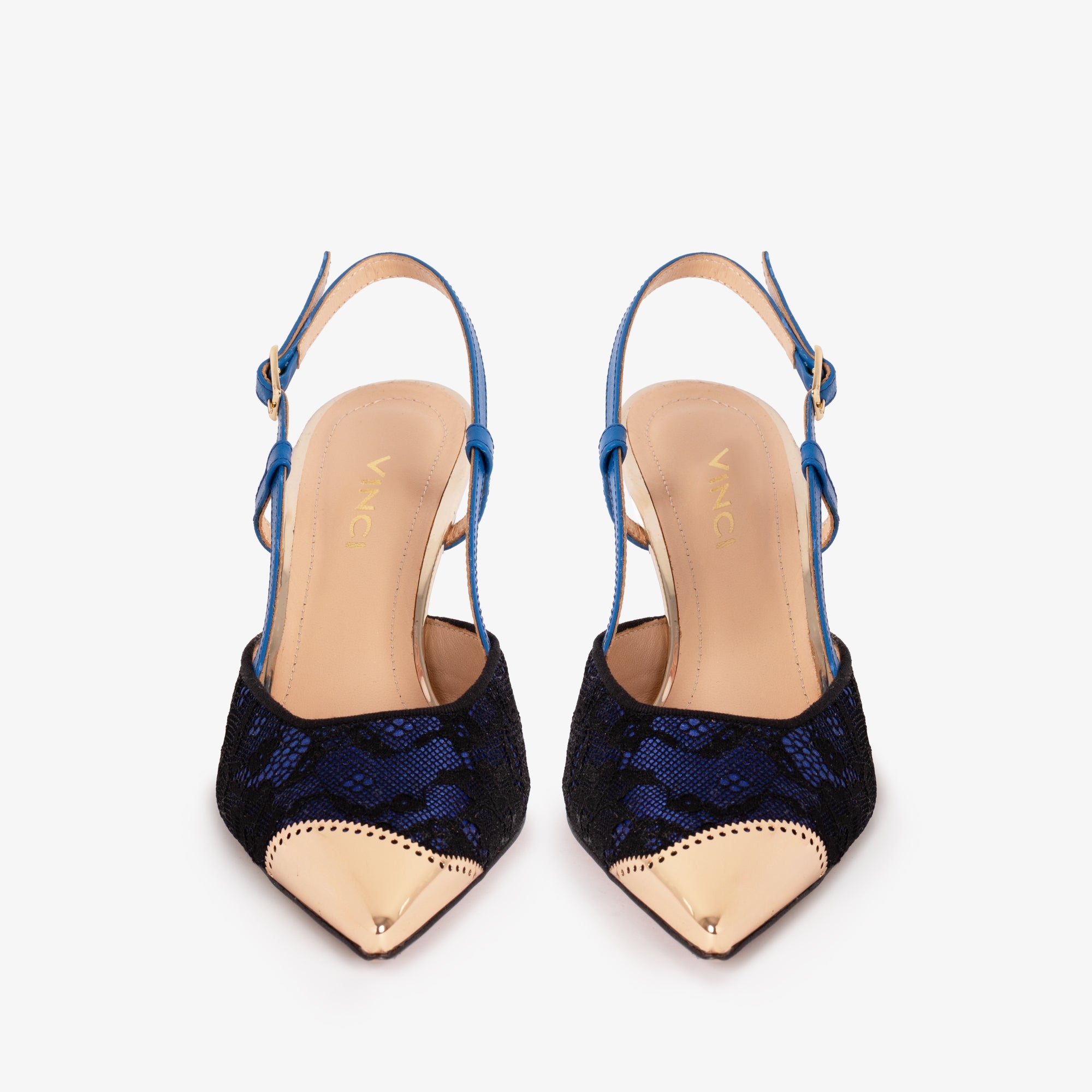 The Bali Sax Blue Leather Slingback Sandal - Vinci Leather