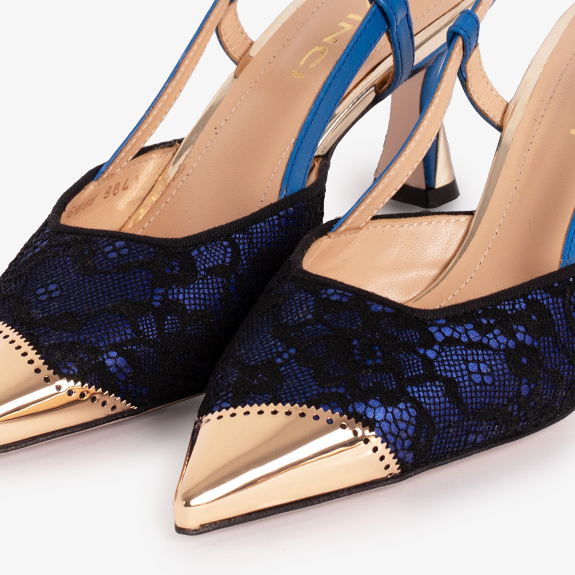 The Bali Sax Blue Leather Slingback Sandal - Vinci Leather