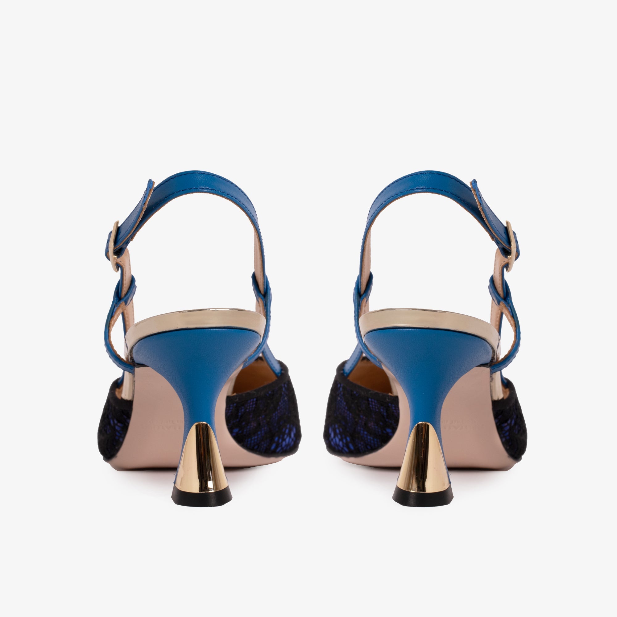 The Bali Sax Blue Leather Slingback Sandal - Vinci Leather