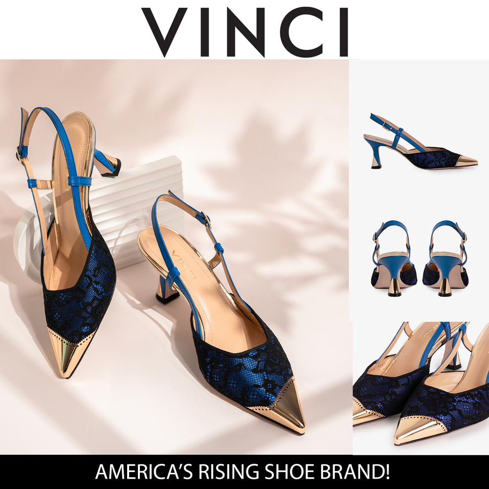 The Bali Sax Blue Leather Slingback Sandal - Vinci Leather