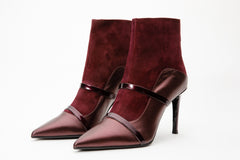 The Manila Burgundy Leather Ankle Boot - Vinci Leather