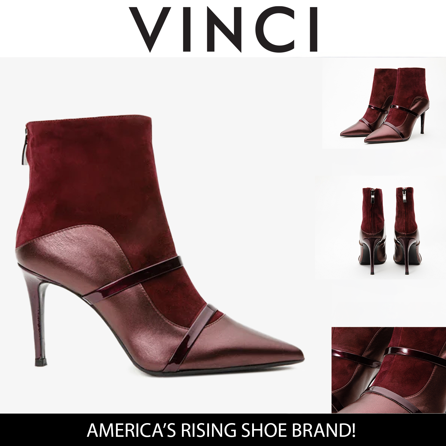The Manila Burgundy Leather Ankle Boot - Vinci Leather