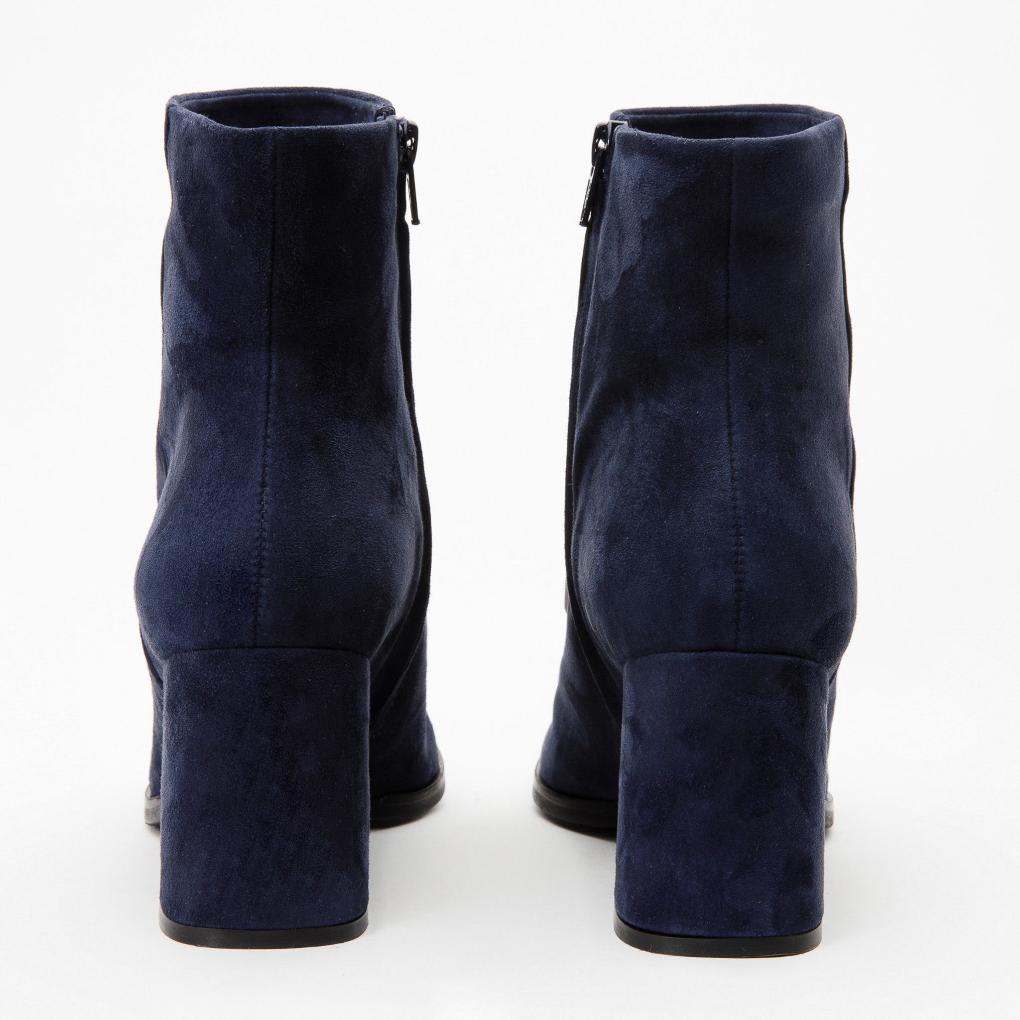 The Luksor Navy Blue Suede Leather Block Heel Boot - Vinci Leather