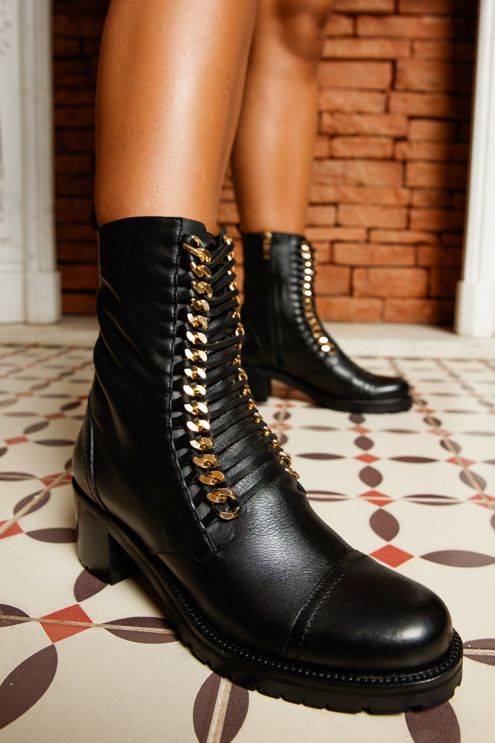 The Tuna Black Leather Mid Calf Boot - Vinci Leather