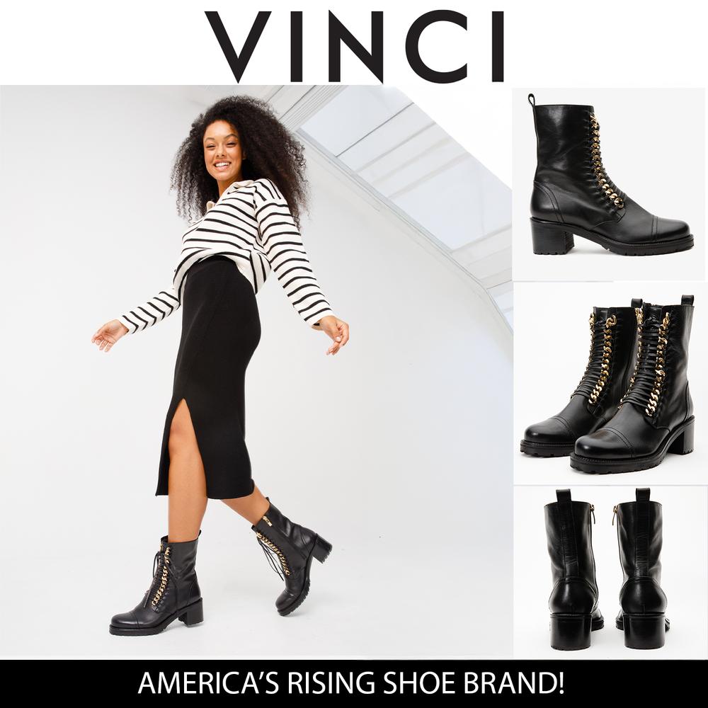 The Tuna Black Leather Mid Calf Boot - Vinci Leather
