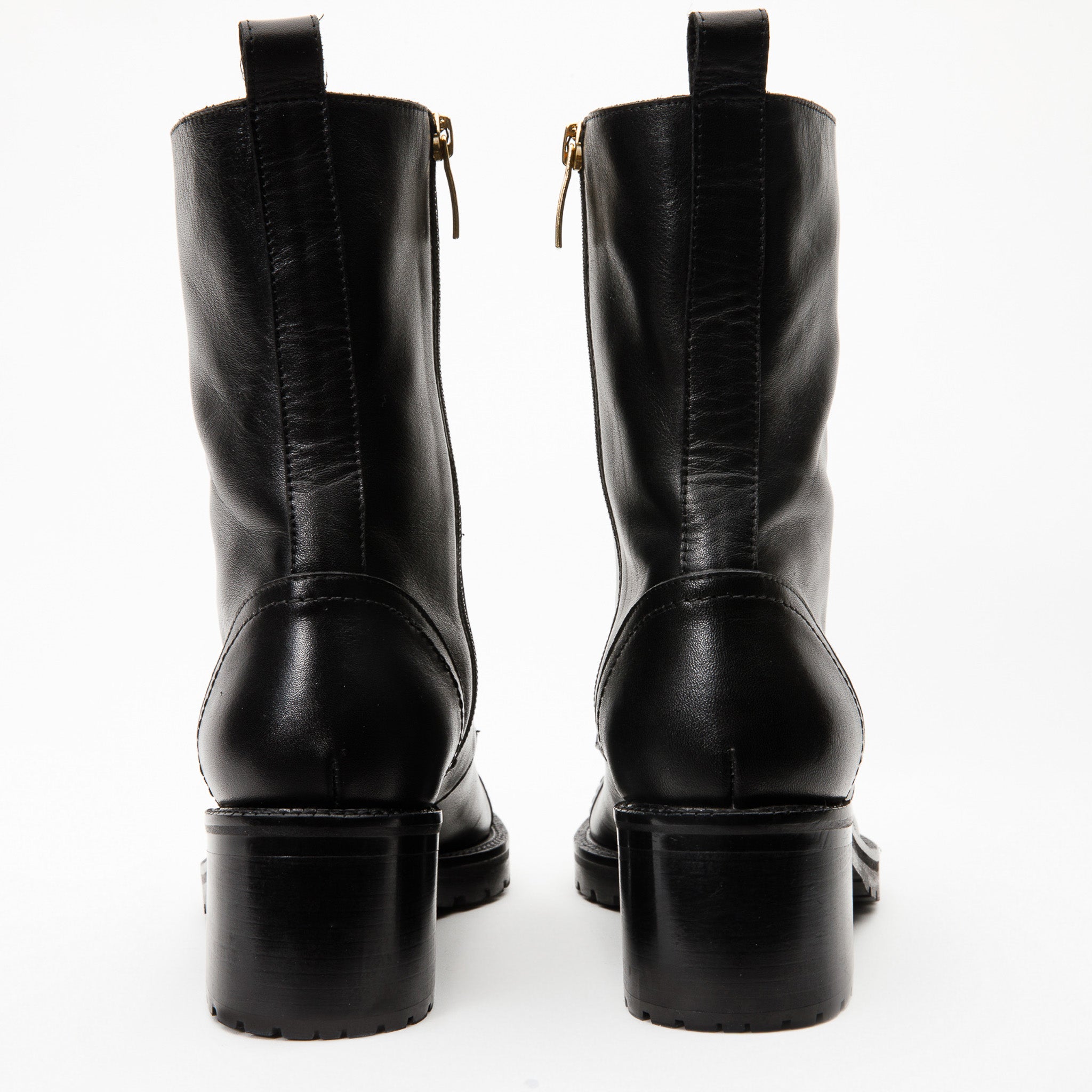 The Tuna Black Leather Mid Calf Boot - Vinci Leather