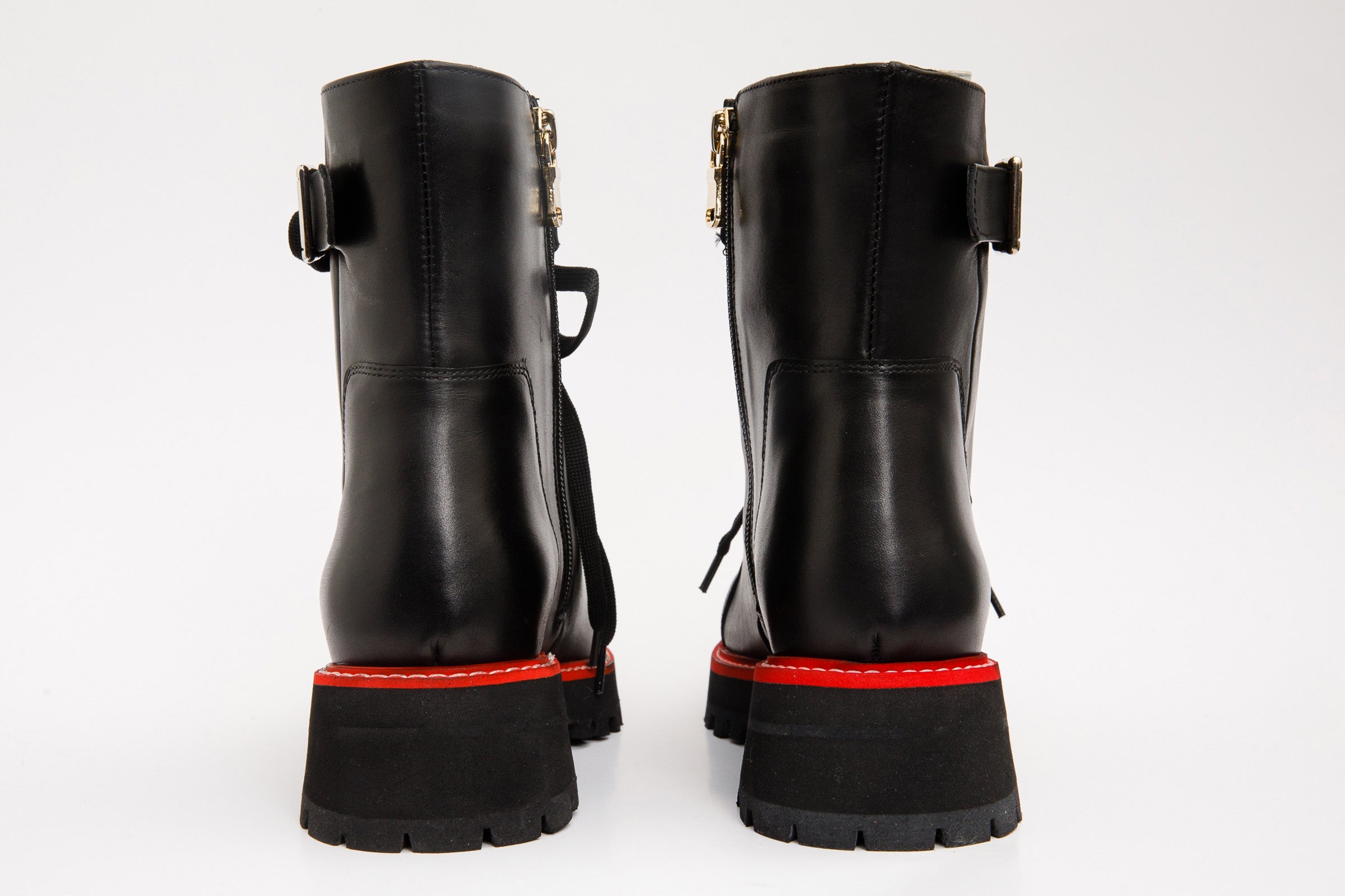 The Belgrano Black Leather Lace-Up Ankle Boot With a Side Zipper - Vinci Leather