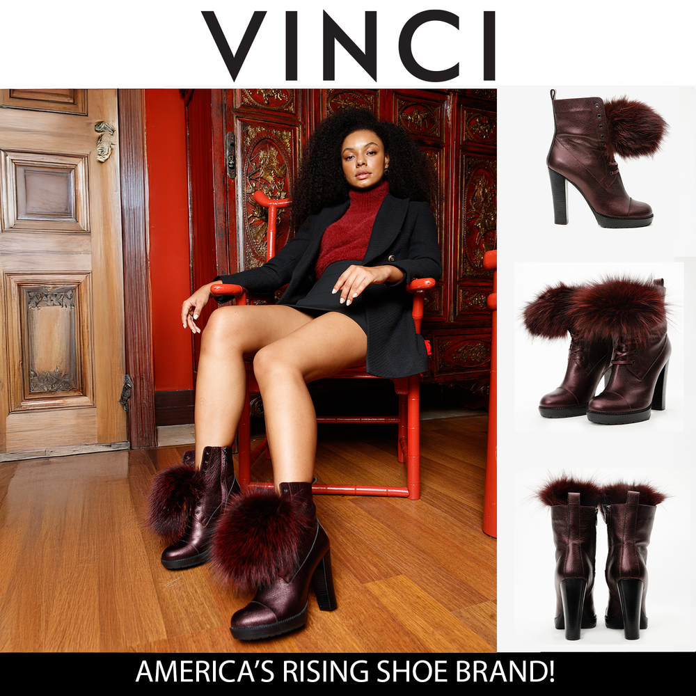 The Melo Burgundy Leather Natural Mid Calf Platform Heel Boot - Vinci Leather