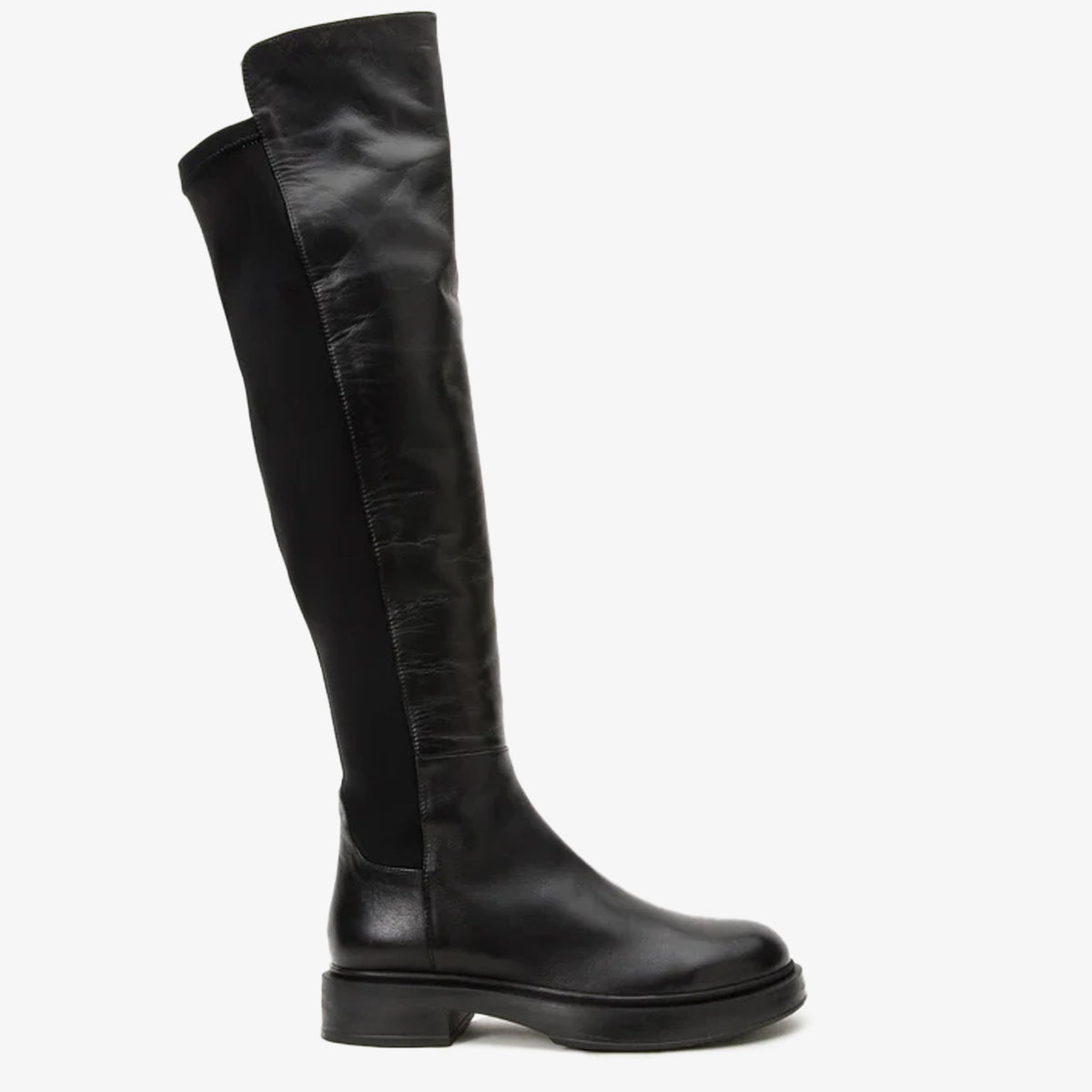 The Harmony Belle Black Leather Knee High Boot - Vinci Leather
