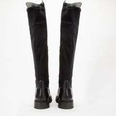 The Harmony Belle Black Leather Knee High Boot - Vinci Leather
