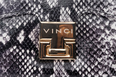 The Venezia Black White Leather Handbag - Vinci Leather