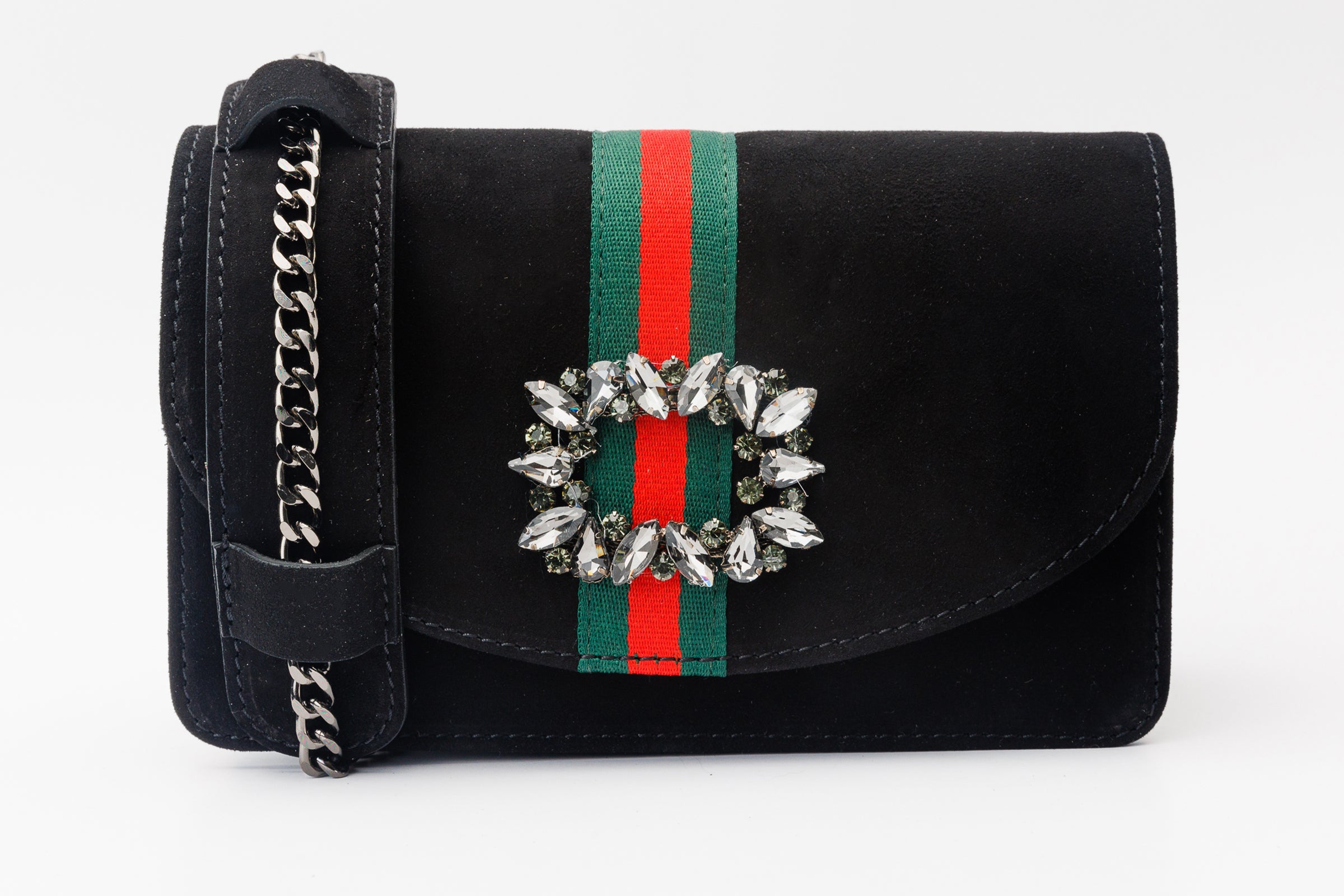 The Afega Black Suede Leather Handbag - Vinci Leather