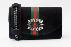 The Afega Black Suede Leather Handbag - Vinci Leather