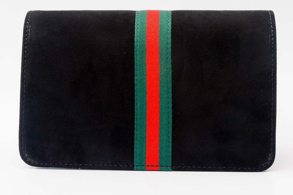 The Afega Black Suede Leather Handbag - Vinci Leather