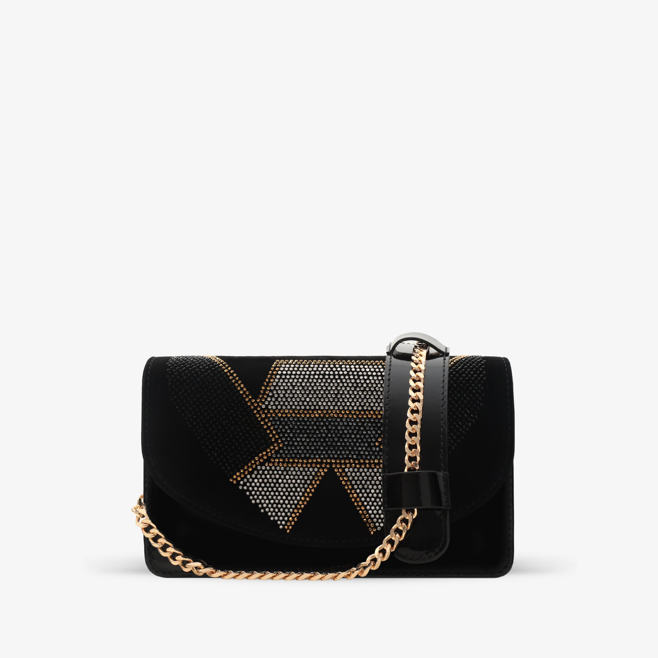 The Magnolia Black Glitter Leather Handbag - Vinci Leather