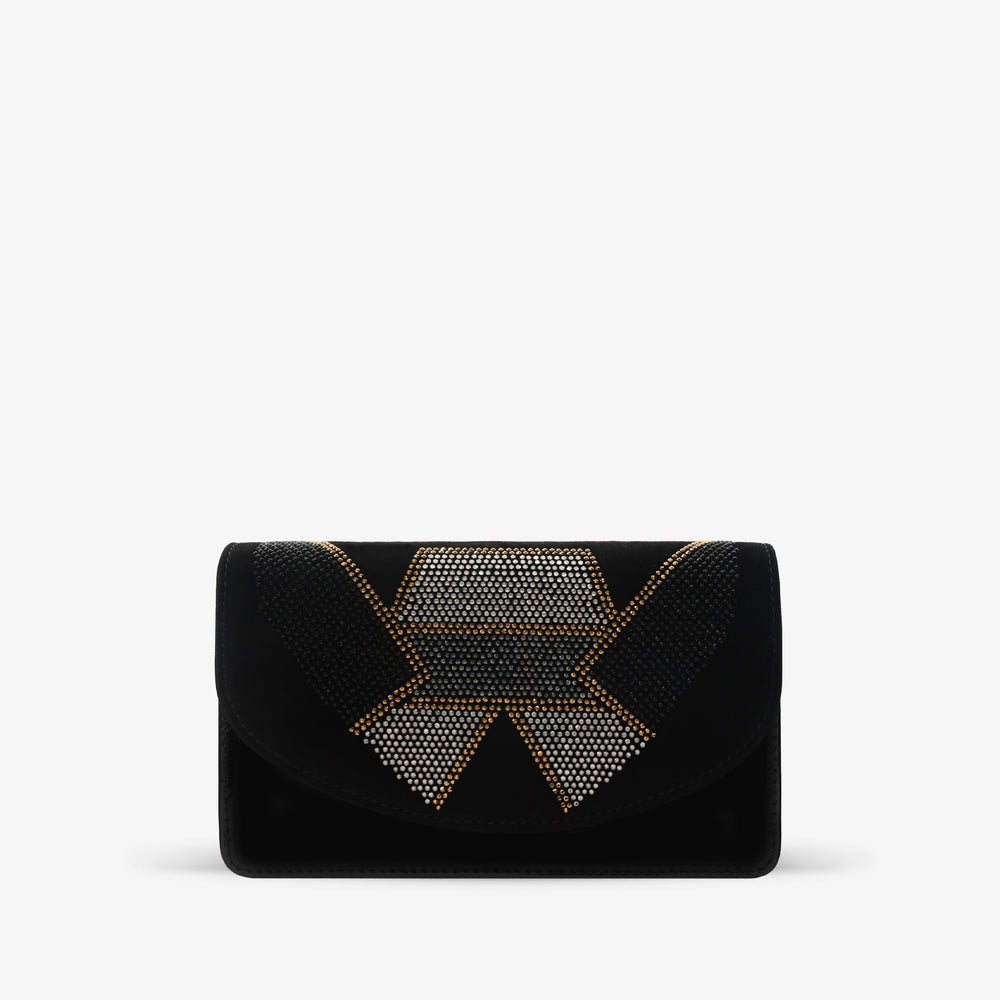 The Magnolia Black Glitter Leather Handbag - Vinci Leather