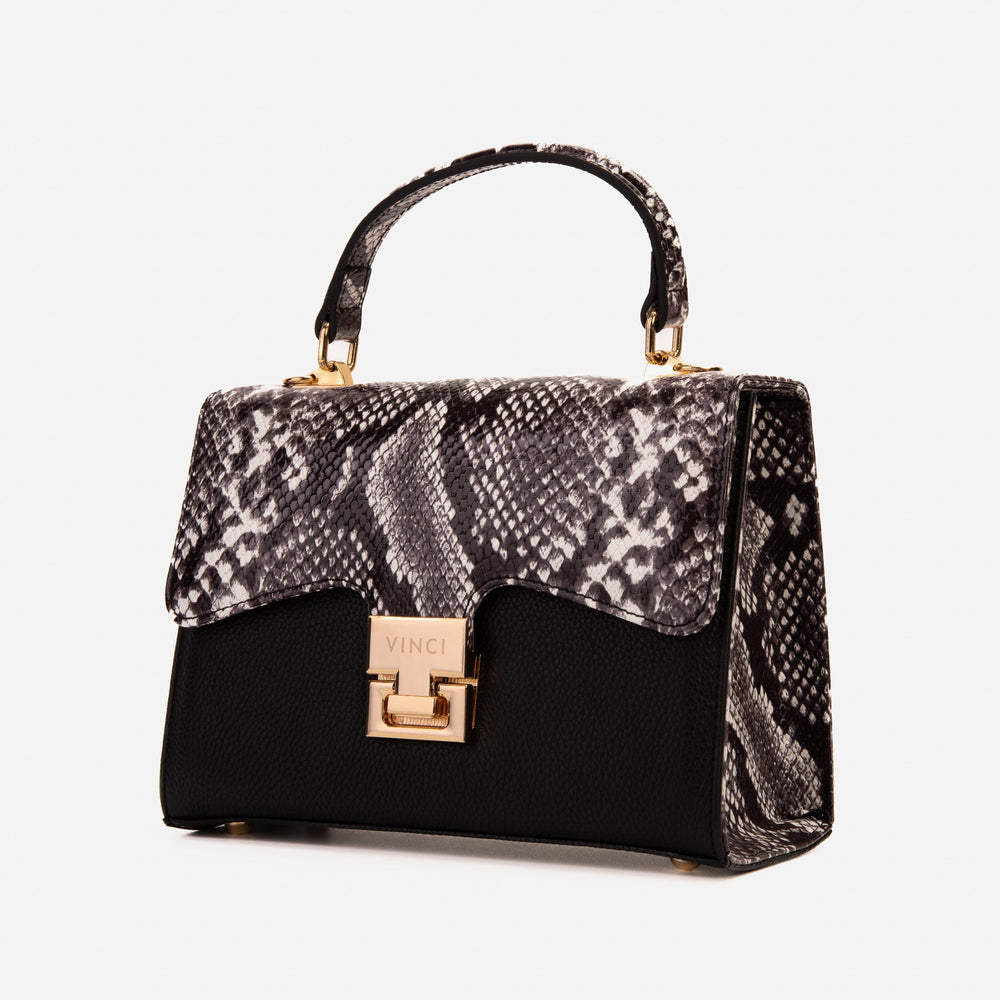 The Venezia Black Leather Handbag - Vinci Leather