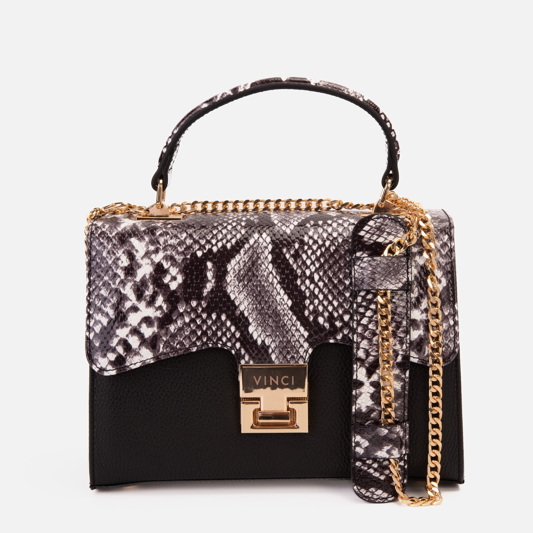 The Venezia Black Leather Handbag - Vinci Leather