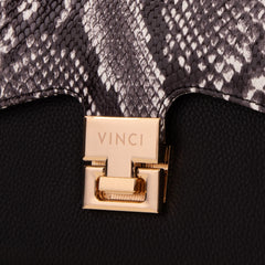 The Venezia Black Leather Handbag - Vinci Leather