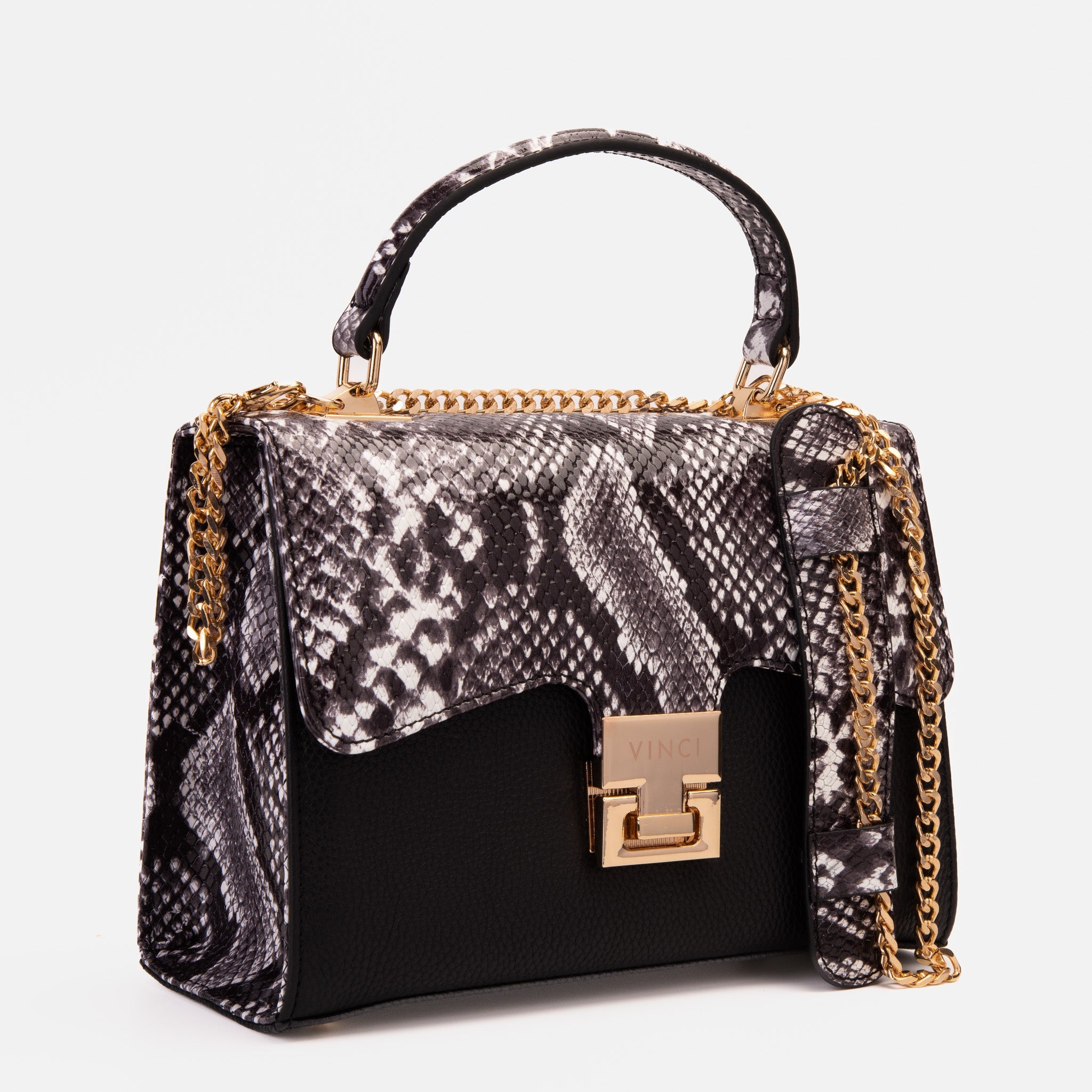 The Venezia Black Leather Handbag - Vinci Leather