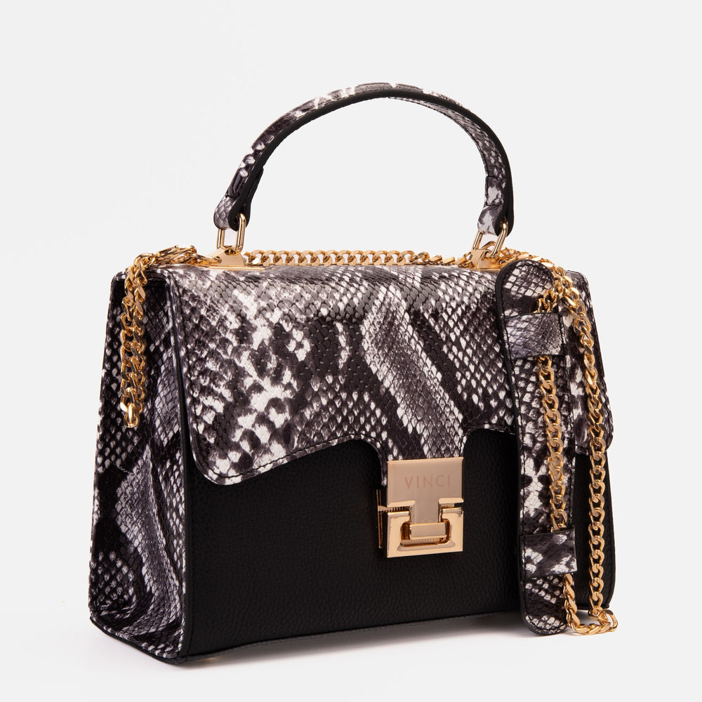The Venezia Black Leather Handbag - Vinci Leather