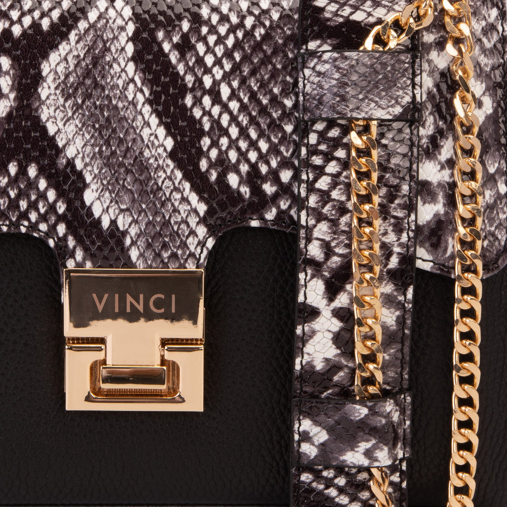 The Venezia Black Leather Handbag - Vinci Leather