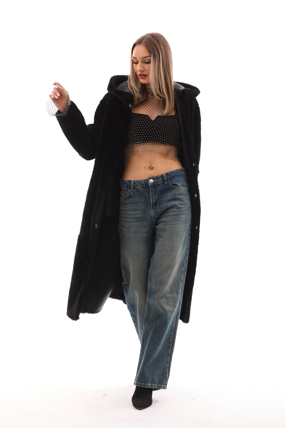 The Virella Reversible Hooded Shearling Leather Jacket - Vinci Leather