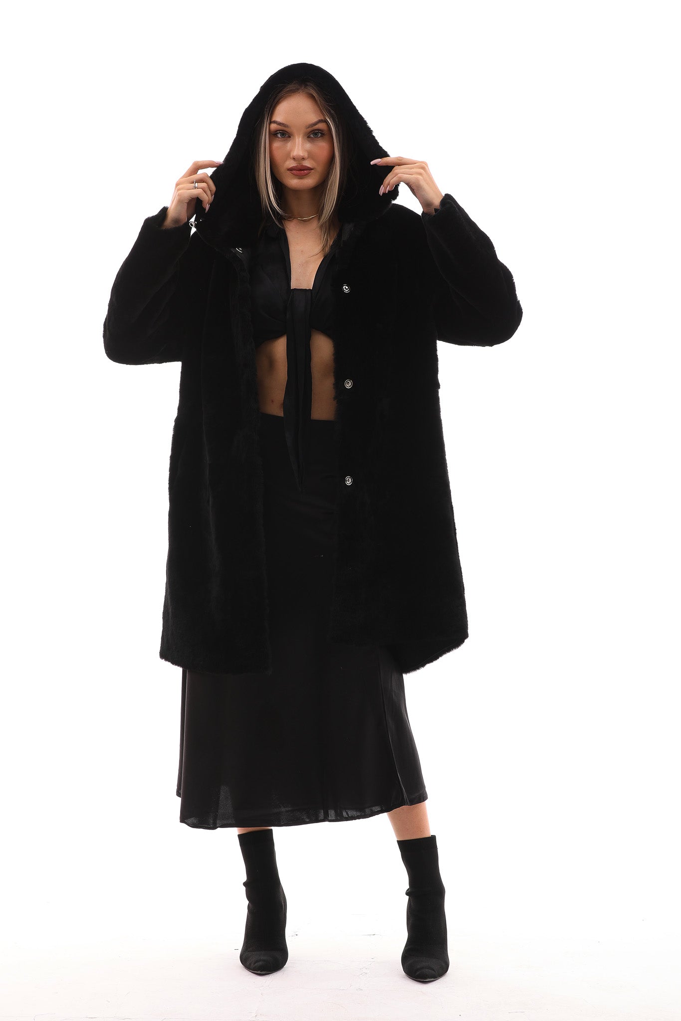 The Noctura Reversible Hooded Shearling Leather Jacket - Vinci Leather