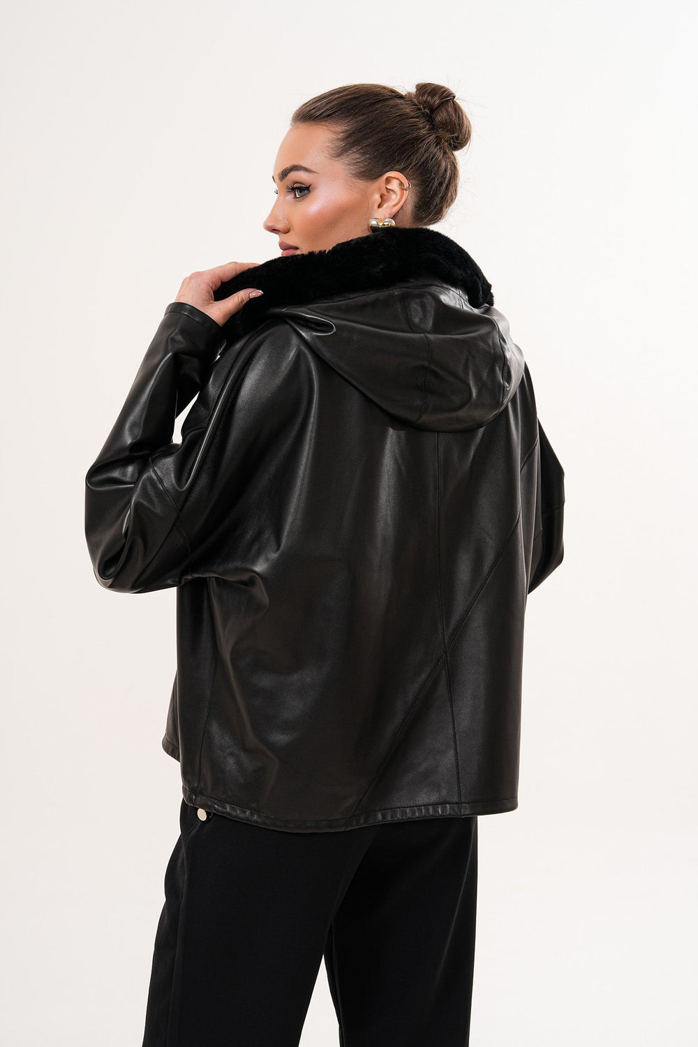 The Velora Black Reversible Lambskin Leather Jacket - Vinci Leather