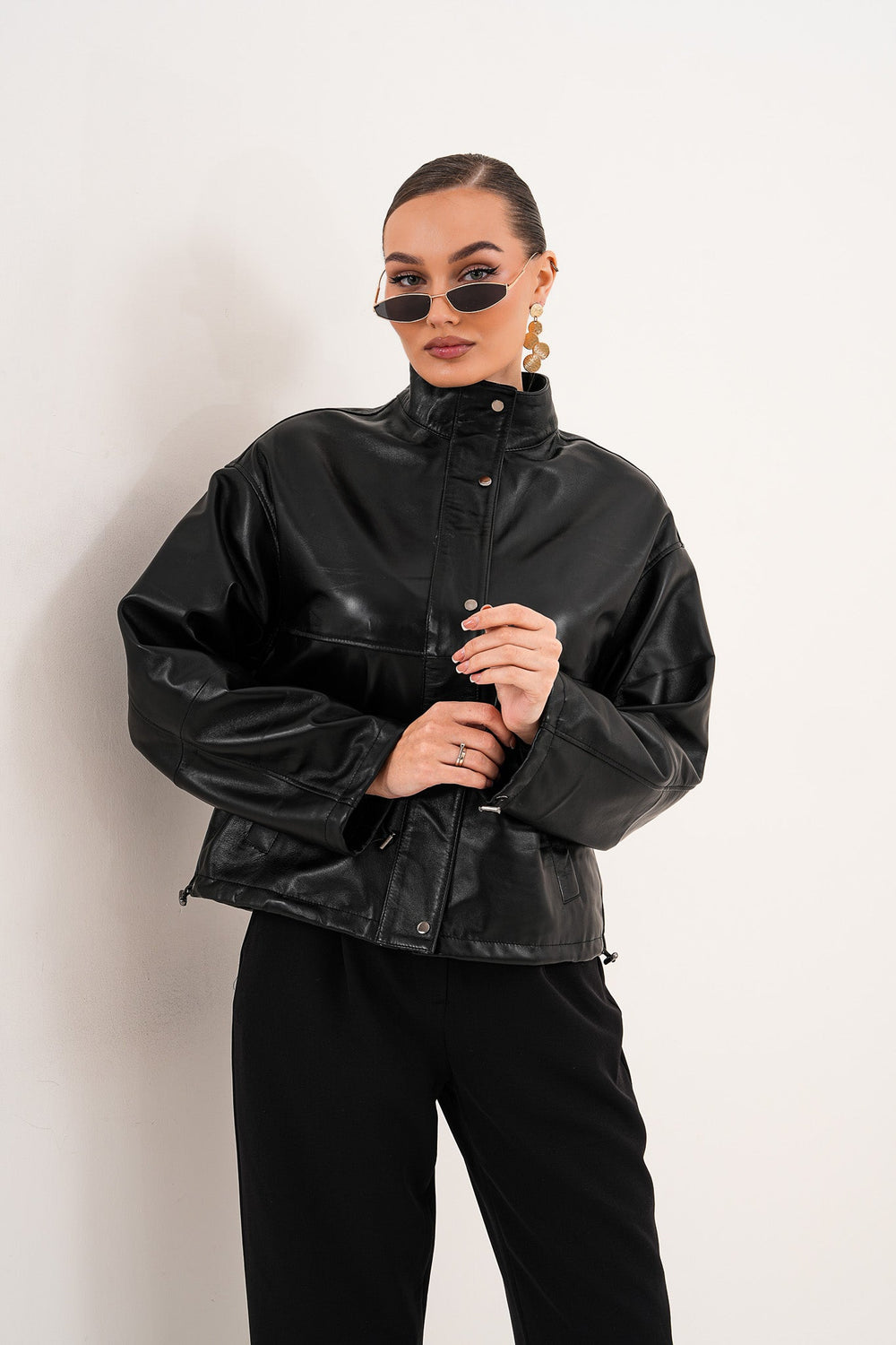 The Vesper Black Leather Jacket - Vinci Leather