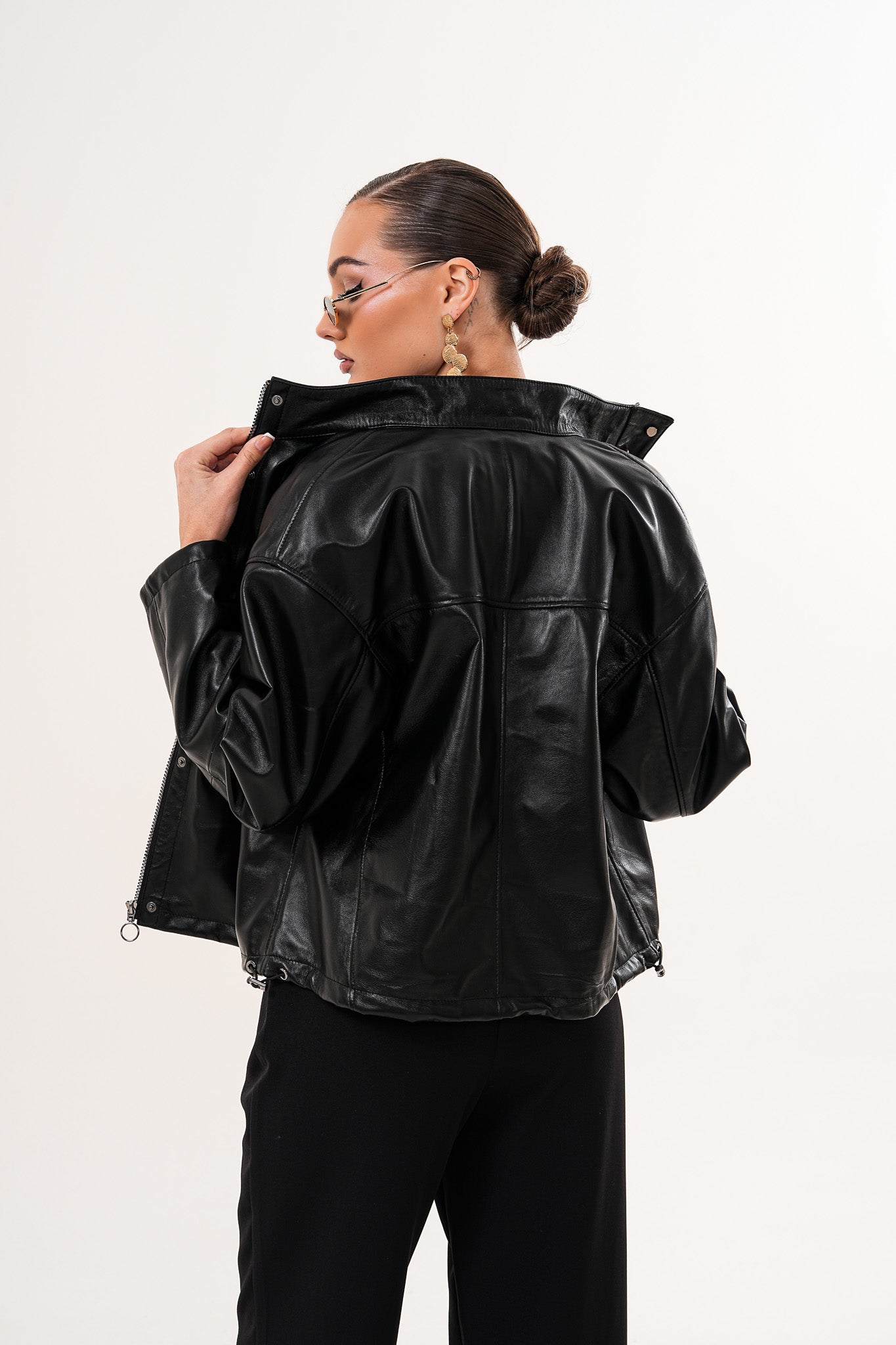 The Vesper Black Leather Jacket - Vinci Leather