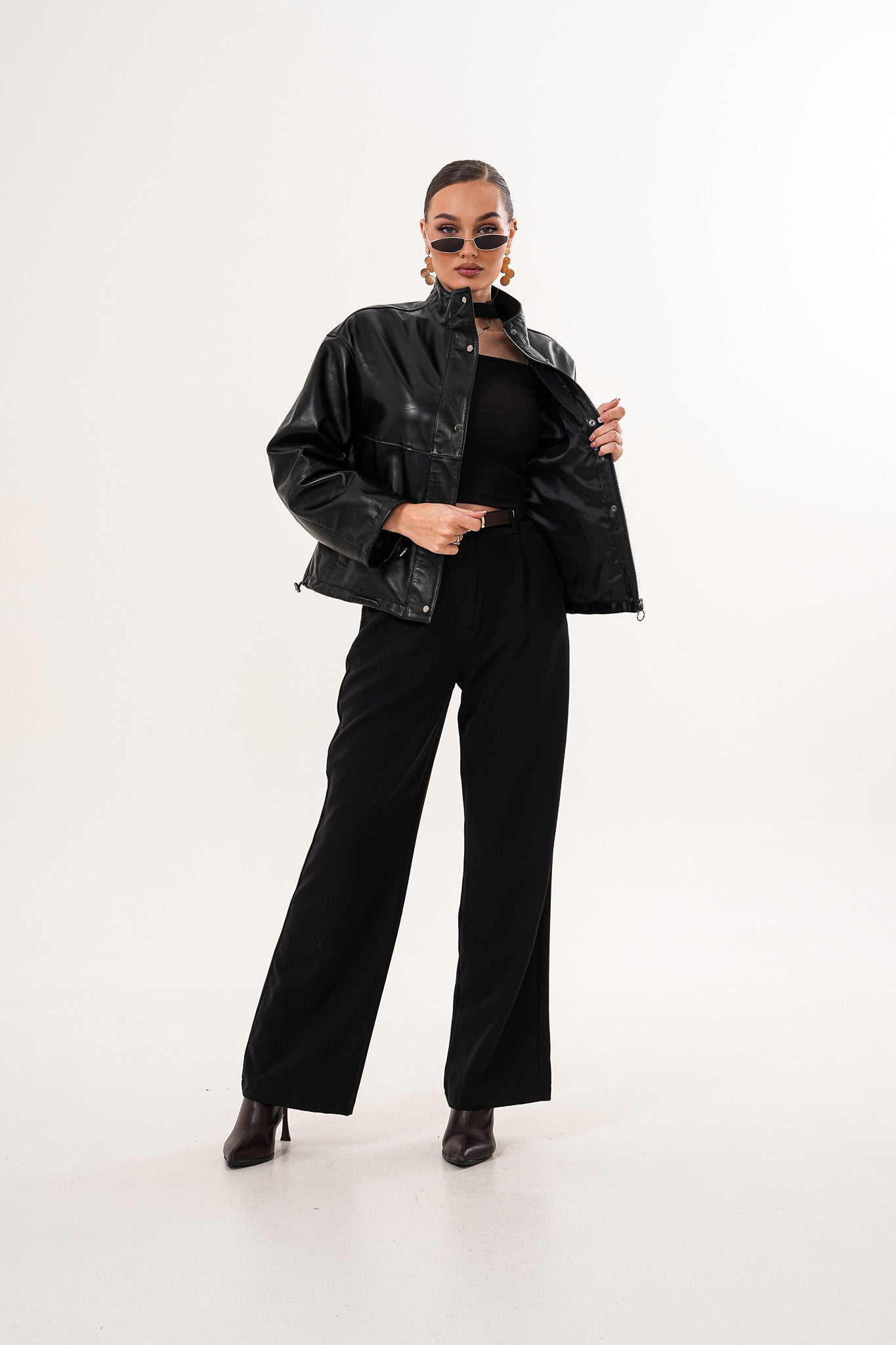 The Vesper Black Leather Jacket - Vinci Leather